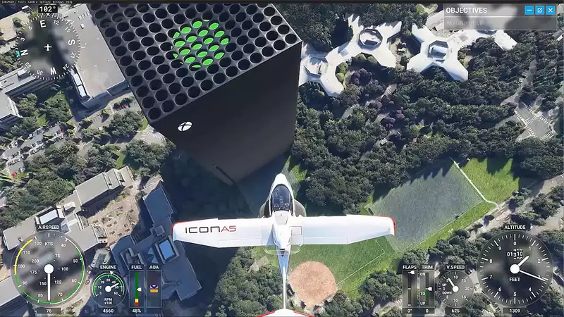 Microsoft Flight Simulator Modder Creates Skyscraper-Sized Xbox Series X and PS5