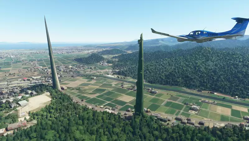 Visit Japan's Spires of Death with Microsoft Flight Simulator