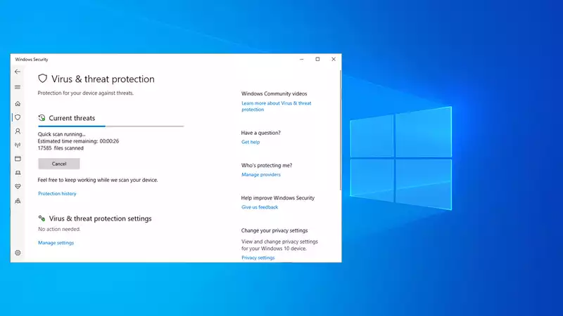 Windows 10's built-in antivirus can be used to download viruses