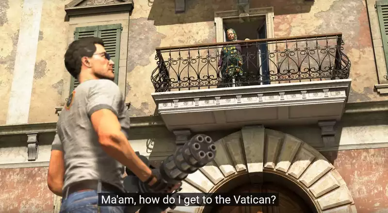 Serious Sam jacks the Pope's car at the Vatican in new trailer