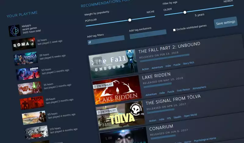 Steam's Interactive Recommender is now built into the store to help you find hidden gems