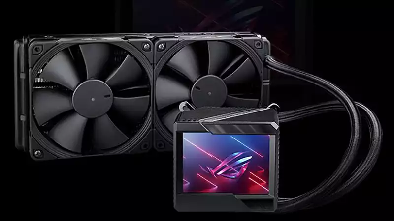 Looks like Asus has attached a small TV to the ROG cooler.