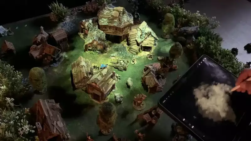 This is one of the coolest tabletop game setups I've ever seen!