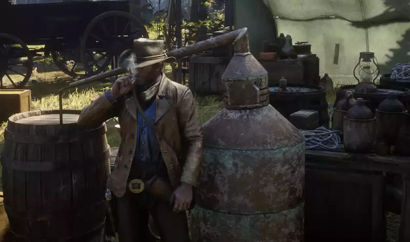 Red Dead Redemption 2" mod brings Arthur a moonshine operation like "Red Dead Online".