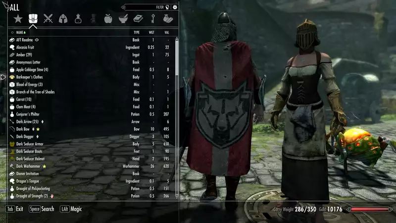 Skyrim 100% essential mod that allows you to see yourself in the inventory menu