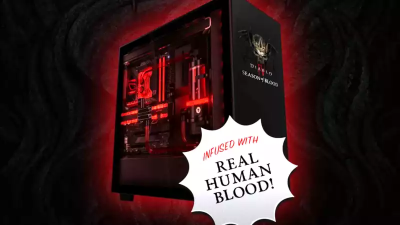 Blizzard's latest stunt will be a complete demon, asking Diablo 4 players to donate 666 quarts of blood, followed by a PC "infused" with real human blood.